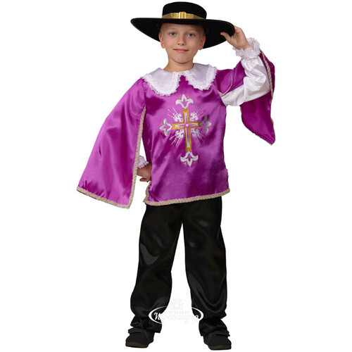 7003-3 Изделие швейное для мальчиков МУШКЕТЕР фиолетовый (Сорочка, брюки, шляпа) р.116-60 (Полный 