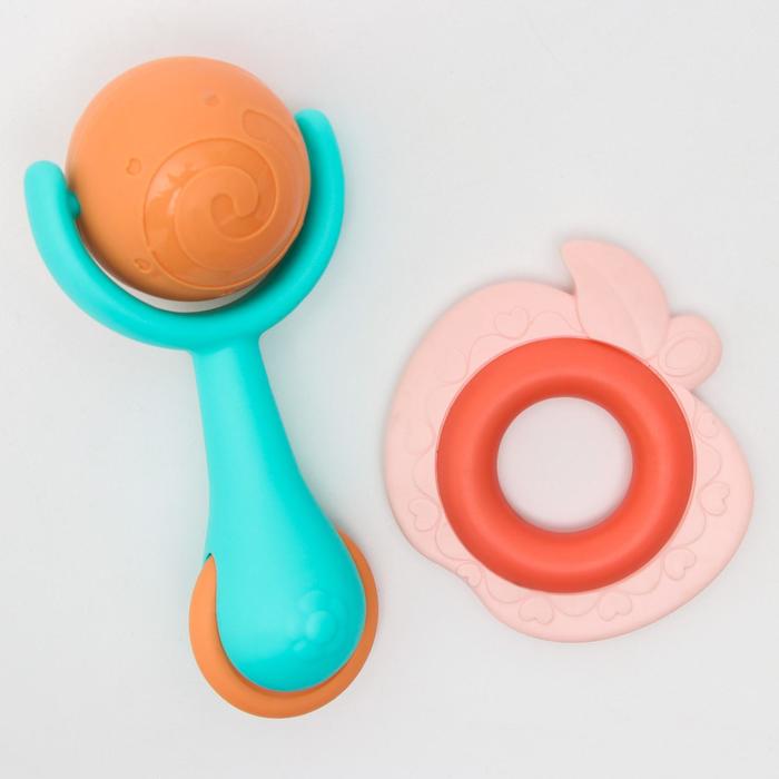 Набор погремушек - прорезывателей «Овощной микс», 2 шт., Крошка Я 4754405 (Вид 3)