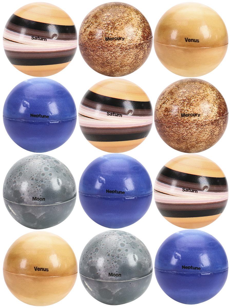 Мяч мягкий ППУ 5 см Космос, (12 шт. в упаковке) Арт. AN01667 кратно 12 (Вид 1)