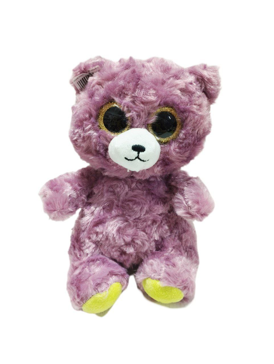 Мягкая игрушка глазастик 20 см. Мишка сиреневый