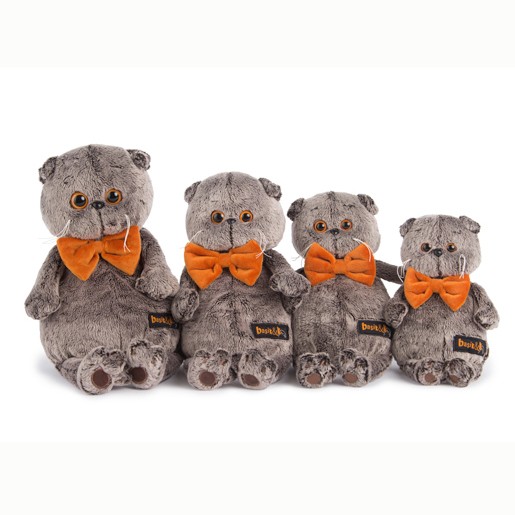 Басик в рыжем бархатном банте 25 см Ks25-031