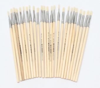 Кисть ЩЕТИНА плоская №04 (НК-0286) , деревянная ручка, в пакете с европодвесом, кратно 25 (Вид 1)