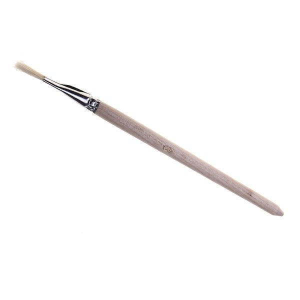 Кисть ЩЕТИНА плоская №08 (НК-0288) , деревянная ручка, в пакете с европодвесом, кратно 25 (Фото 1)