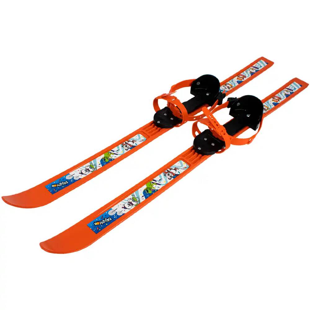 Лыжи детские Вираж-спорт 100/100 см оранжевые с палками из стеклопластика в сетке МПЛ 106.00 Dvizhok (Вид 4)