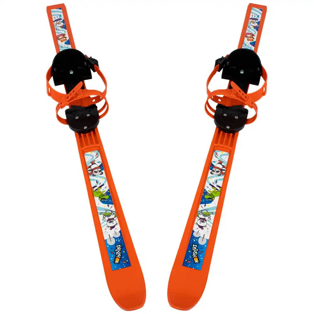 Лыжи детские Вираж-спорт 100/100 см оранжевые с палками из стеклопластика в сетке МПЛ 106.00 Dvizhok (Вид 5)