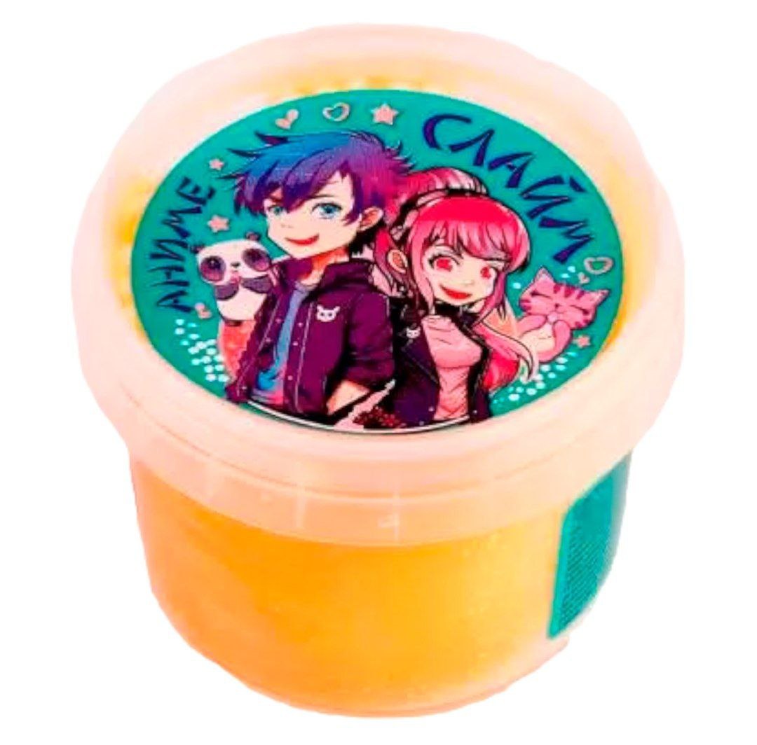 Слайм Прихлоп 100гр Аниме желто-зеленый П-ЖЕЛ-А-100