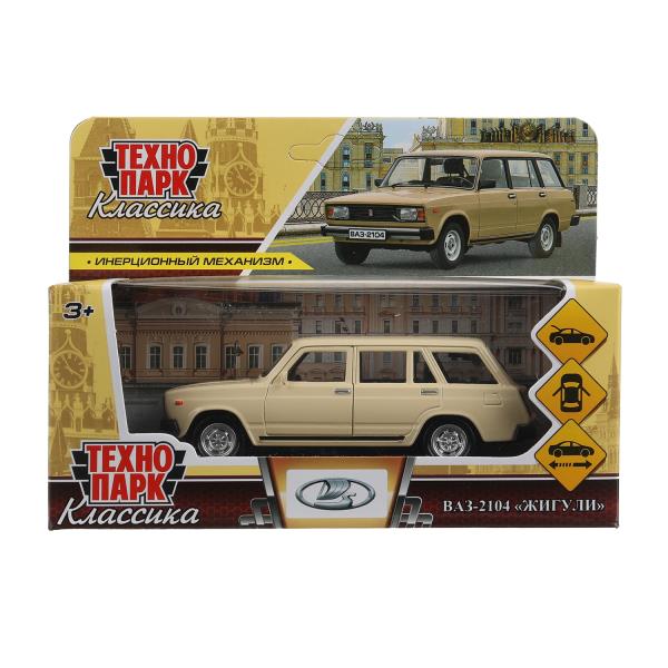 Машина металл ВАЗ-2104 ЖИГУЛИ длина 12 см, двери, багаж, инерц,бежевый, кор. Технопарк 2104-12-BN (7