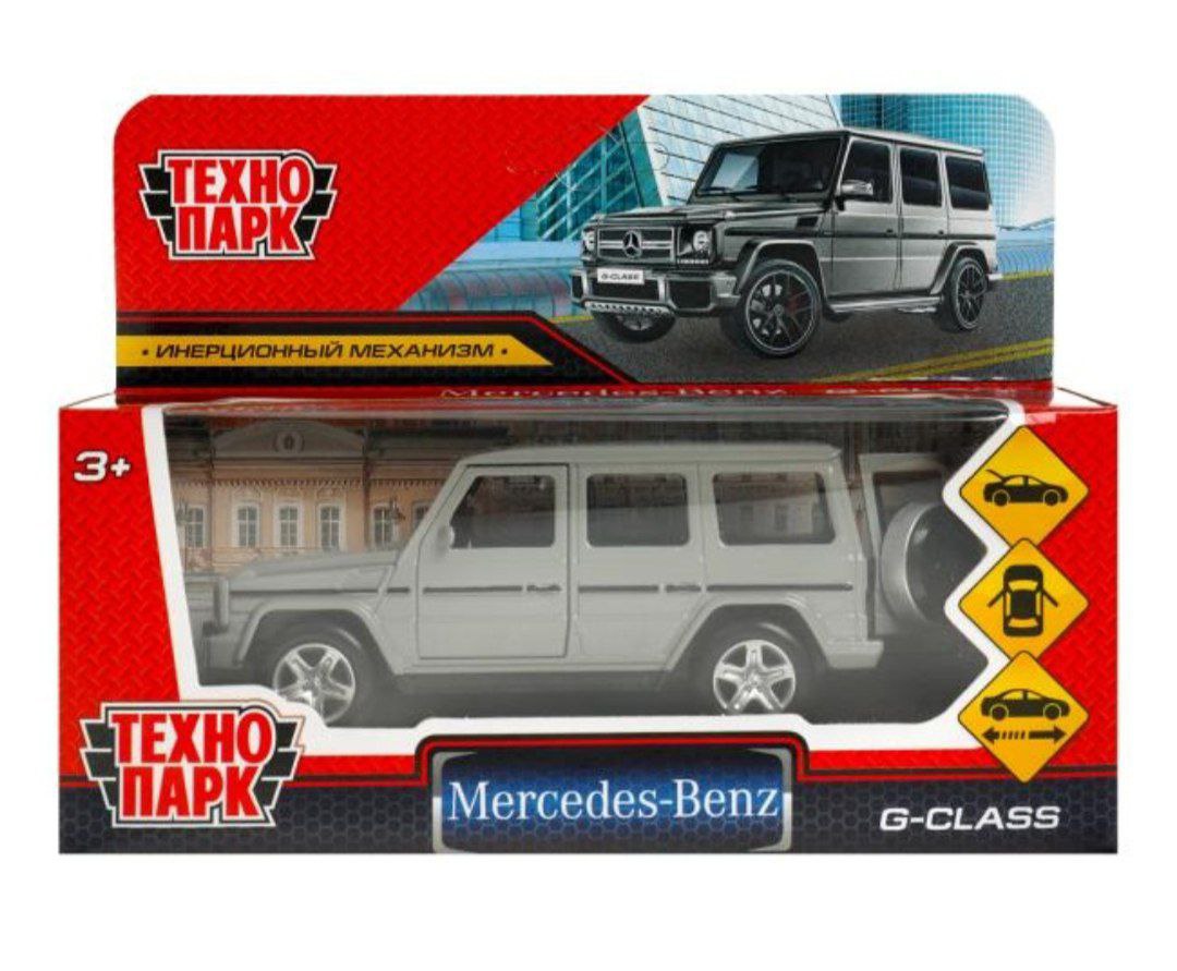 Машина металл MERCEDES-BENZ G-CLASS 12 см, двери, багажн, темно-серый, кор. Технопарк (Вид 1)