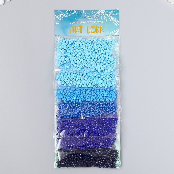 Бисер круглый 8/0 Цвета неба 6 цветов х 10 гр МИКС 20х8 см 9358817