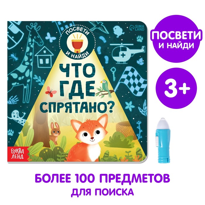 Книга с фонариком Что где спрятано?, 24 стр.   7048578