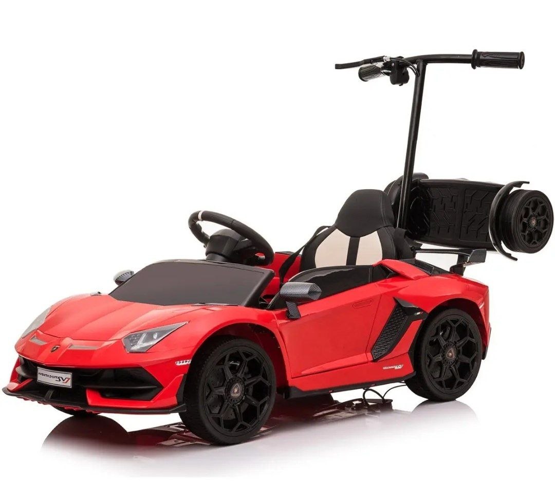 Электромобиль с ручкой для мамы арт.P2271C красный