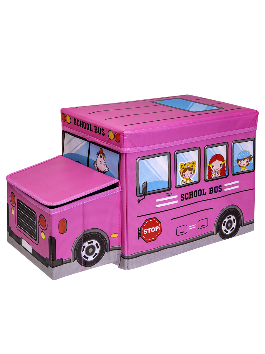 Контейнер для хранения детских игрушек, 54х27х31 см, Автобус 2 (арт. ZW36) (Вид 1)