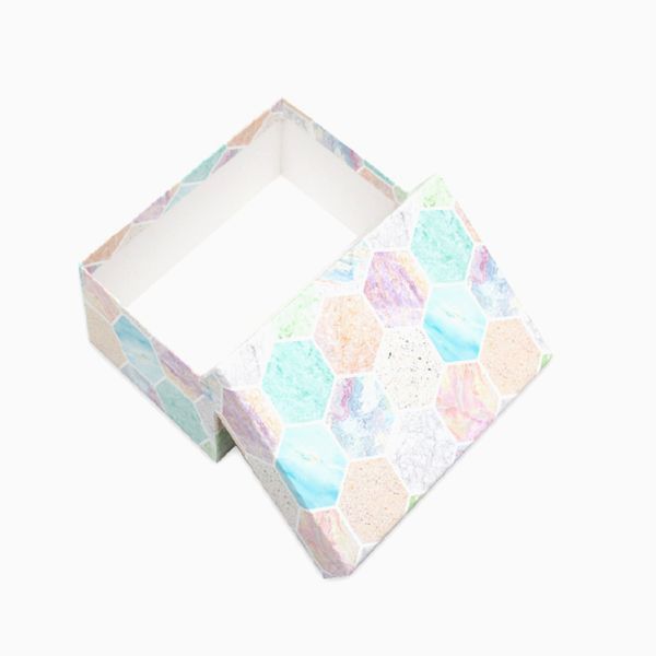 Одинарная прямоугольная коробка Мраморная мозайка 26 х 17,5 х 11 см ПП-1839
