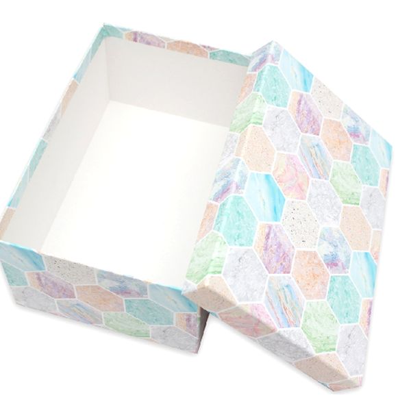 Одинарная прямоугольная коробка Мраморная мозайка 30,5 х 20 х 13 см ПП-1837