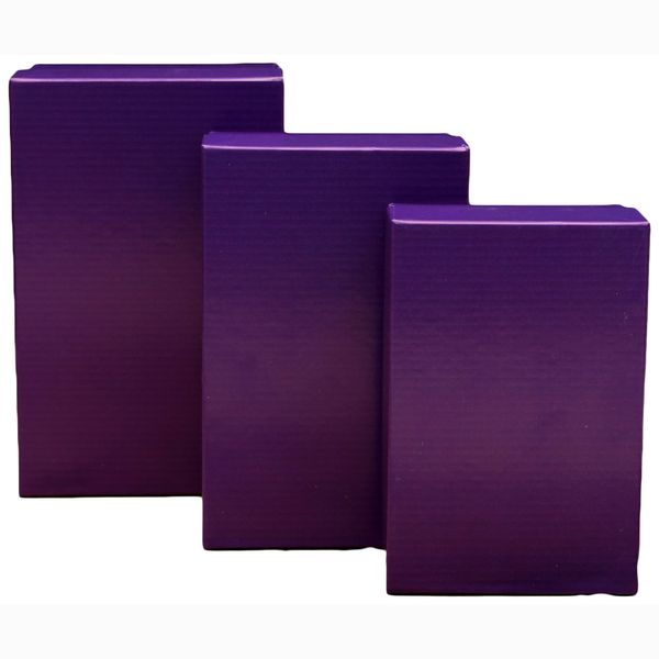 Наборы прямоугольных коробок 3 в 1 Пурпур ( 19 х 12 х 7,5 - 15 х 10 х 5 см) ПП-2945