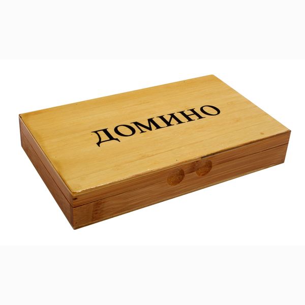 Домино (пластиковые фишки) в деревянной коробке 18x12 см P00072 М (Вид 1)