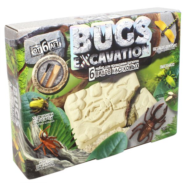 Набор для проведения раскопок Bugs Excavation Насекомые (жуки и стрекоза) (Вид 1)