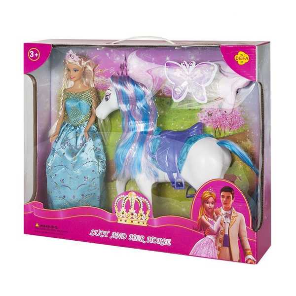 Кукла DEFA Lucy Принцесса с лошадкой (в комплекте лошадь, заколки и расческа) (Вид 2)
