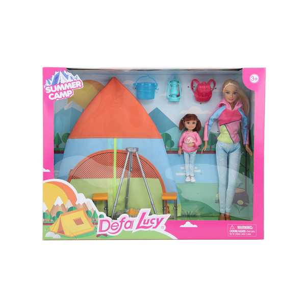 Игровой набор DEFA Lucy Отдых с палаткой (2 куклы 29 и 15 см, аксесс. для кемпинга, в ассорт.) (Вид 1)