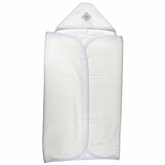 К-1 Полотенце с капюшоном (для крещения) 110*75 см. вышивка  белый (Вид 1)