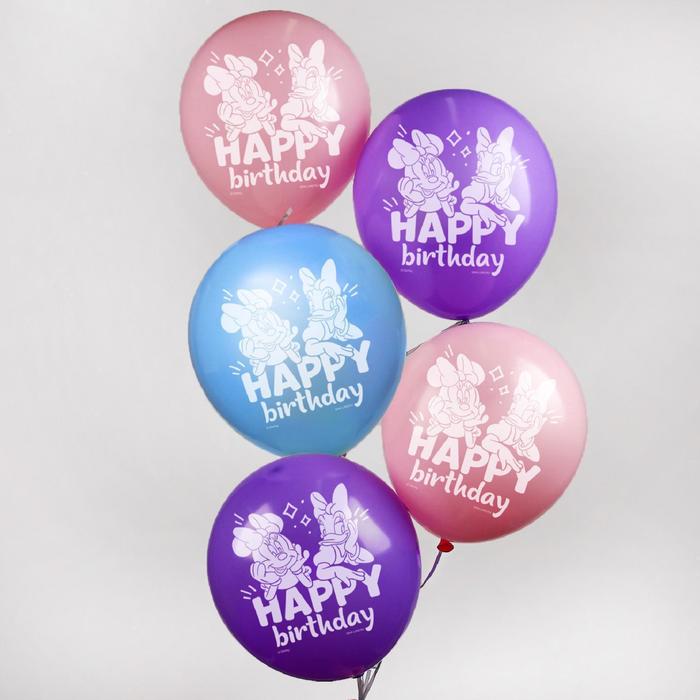 Воздушные шары С Днем Рождения, Минни Маус, (набор 5 шт) 5097840
