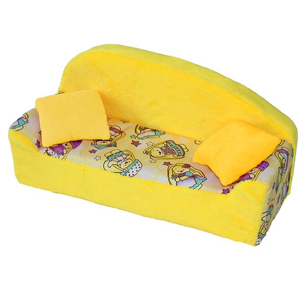 Мебель мягкая Диван,2 подушки Милая зайка с желтым плюшем НМ-002/1-25 в сумке (Вид 1)