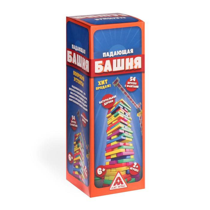 Игра Падающая башня фанты 54 бруска 6,5х6,5см 753774 (Вид 4)