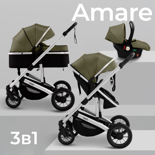 Коляска-трансформер 3в1 Sweet Baby Amare GL Olive (Вид 2)
