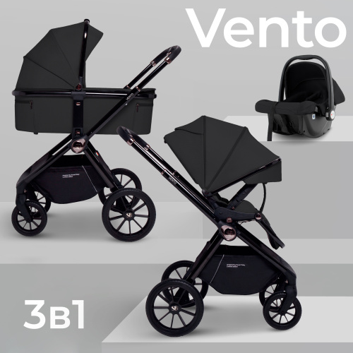 Коляска 3в1 Sweet Baby Vento Black