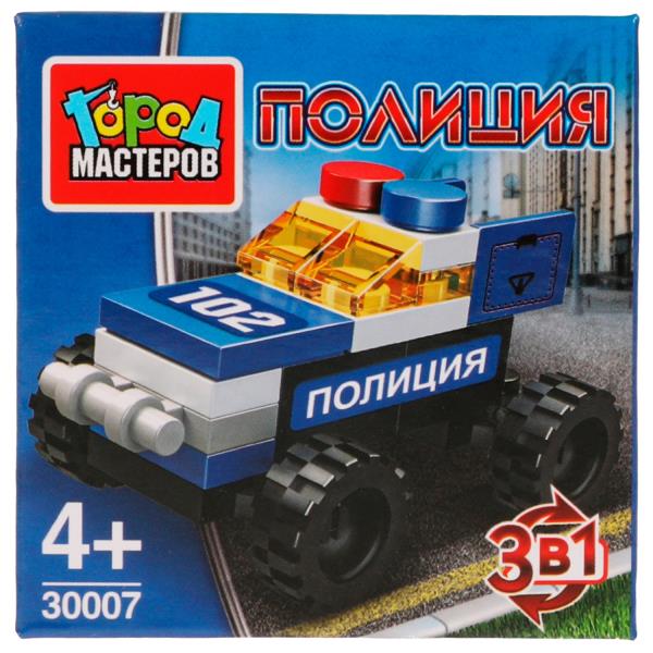 Конструктор ПОЛИЦЕЙСКИЙ машина 3в1, 24 дет. Город мастеров 30007-JS