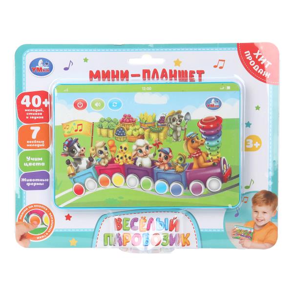 Мини планшет паровозик 40+ мелодий стихов и звуков. на блист. Умка HT1117-R53