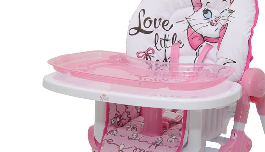 Стульчик для кормления Polini kids Disney baby 470 Кошка Мари, розовый  (Вид 4)