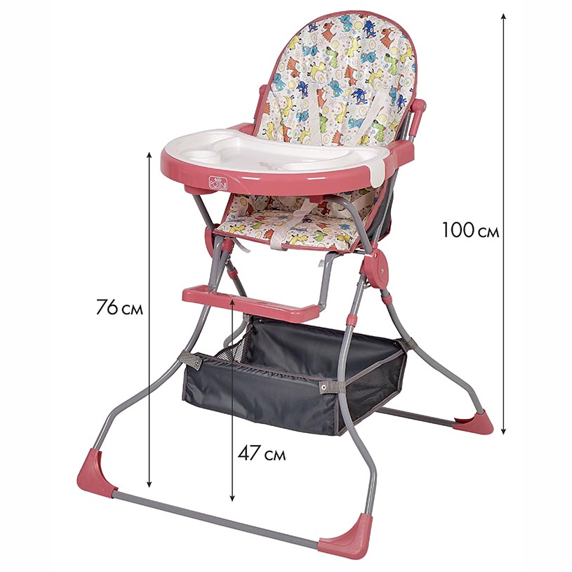 Стульчик для кормления Polini kids 252 Собачки, розовый (Вид 2)