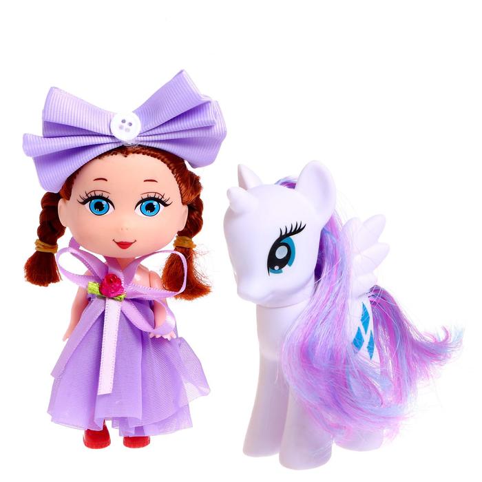 HAPPY VALLEY Кукла с пони Сказочный пони - фиолетовая SL-04094, МИКС    4897074 (Вид 3)