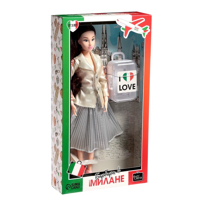 HAPPY VALLEY Кукла с чемоданом Барбара в Милане, серия Вокруг света SL-05307   5526581 (Вид 3)