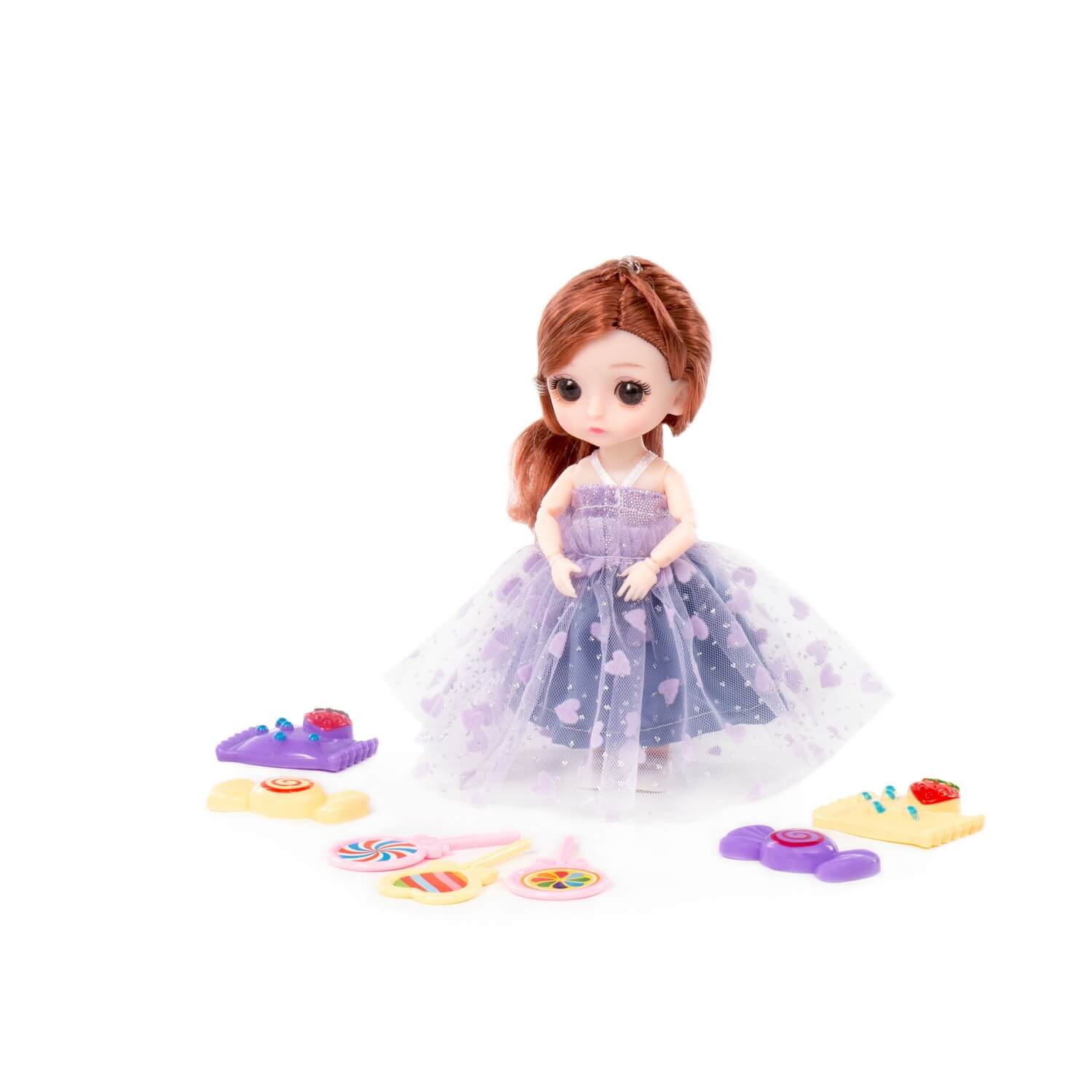 арт 03250, Кукла Маша (16 см) в пышном платье + аксессуары (7 элементов) (в коробке №2) (Вид 2)