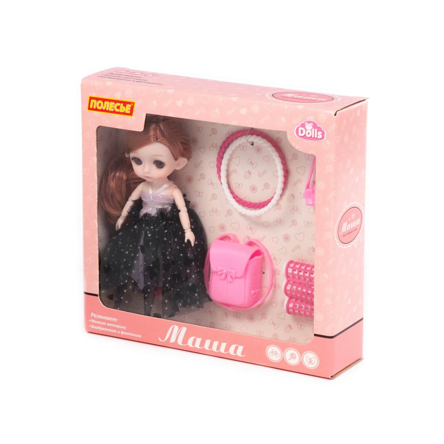 арт 03267, Кукла Маша (16 см) у парикмахера + аксессуары (7 элементов) (в коробке №2)