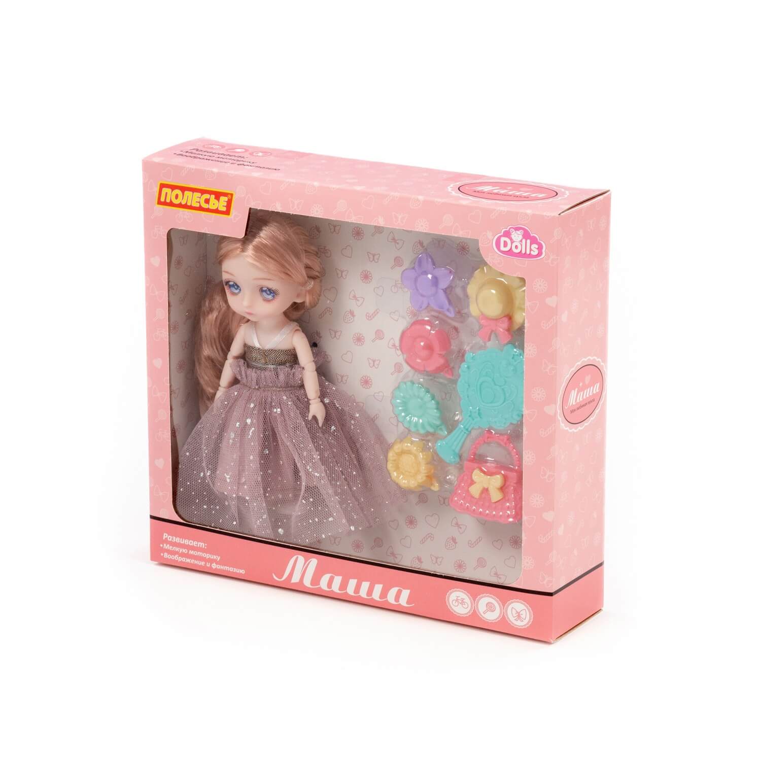 арт 03304, Кукла Маша (16 см) у стилиста + аксессуары (7 элементов) (в коробке №2)