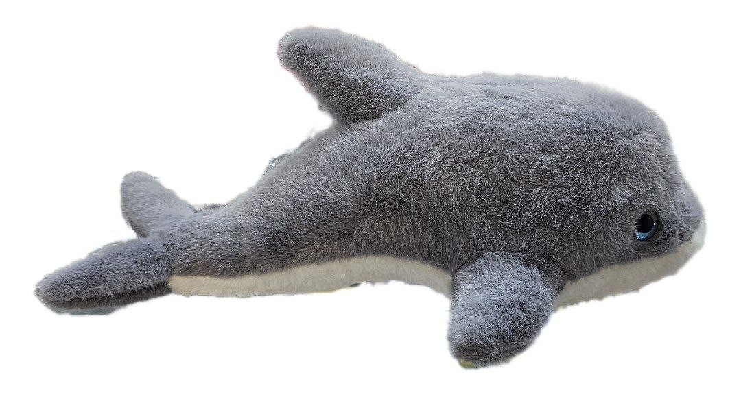 Мягкая игрушка дельфин, цвет серый,28 см
