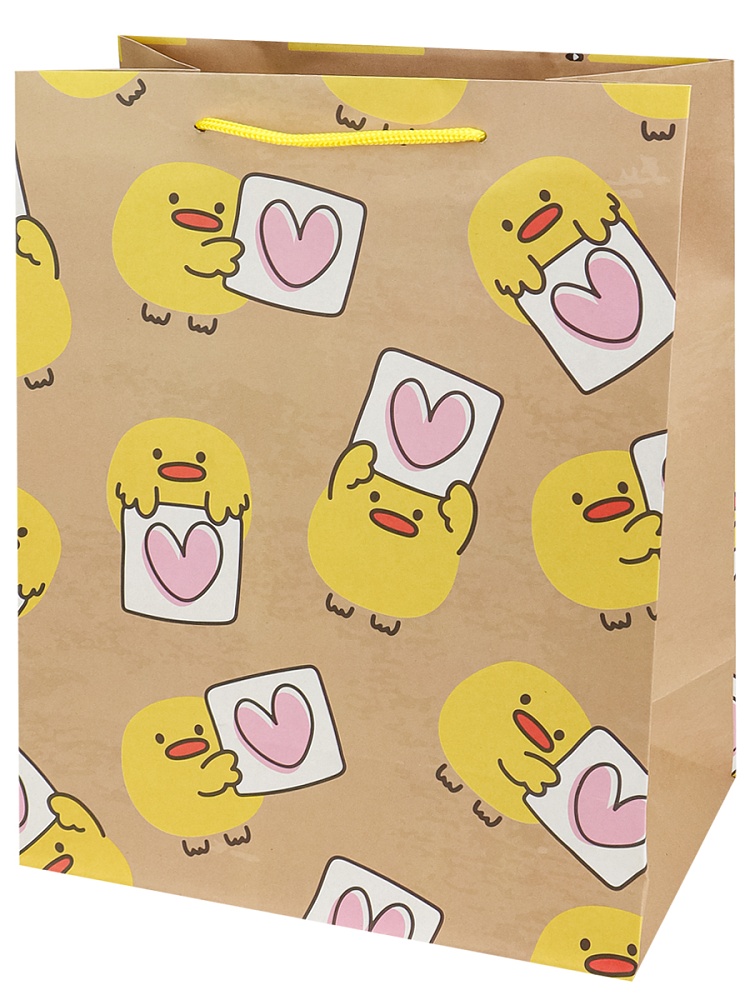 Пакет подарочный из крафт-бумаги 26,4x32,7x13,6 см (craft L) Цыплята 150 г(собс.разр.) ППК-2769