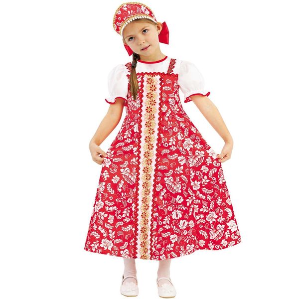1005 к-18 Карнавальный костюм Аленушка (платье, кокошник) размер 110-56