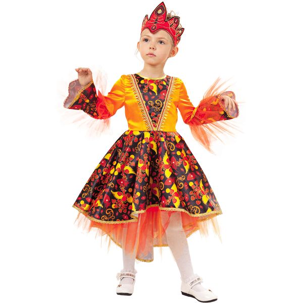 1016 к-18 Карнавальный костюм Жар-птица(платье, кокошник) размер 110-56