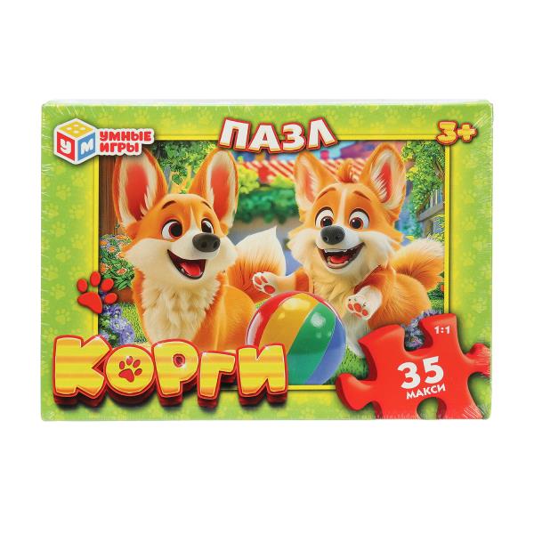 Корги. Макси-пазлы в коробке. 35 деталей. 180х127х35 мм. Умные игры 4630395007757