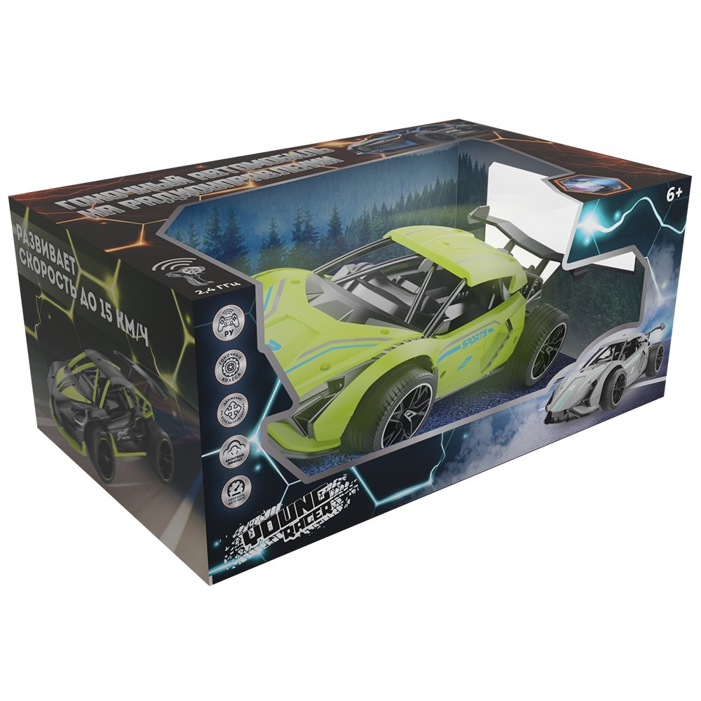 Машина на радиоуправлении Young Racer YS666-772PA Спортивная зеленый в коробке (Вид 2)