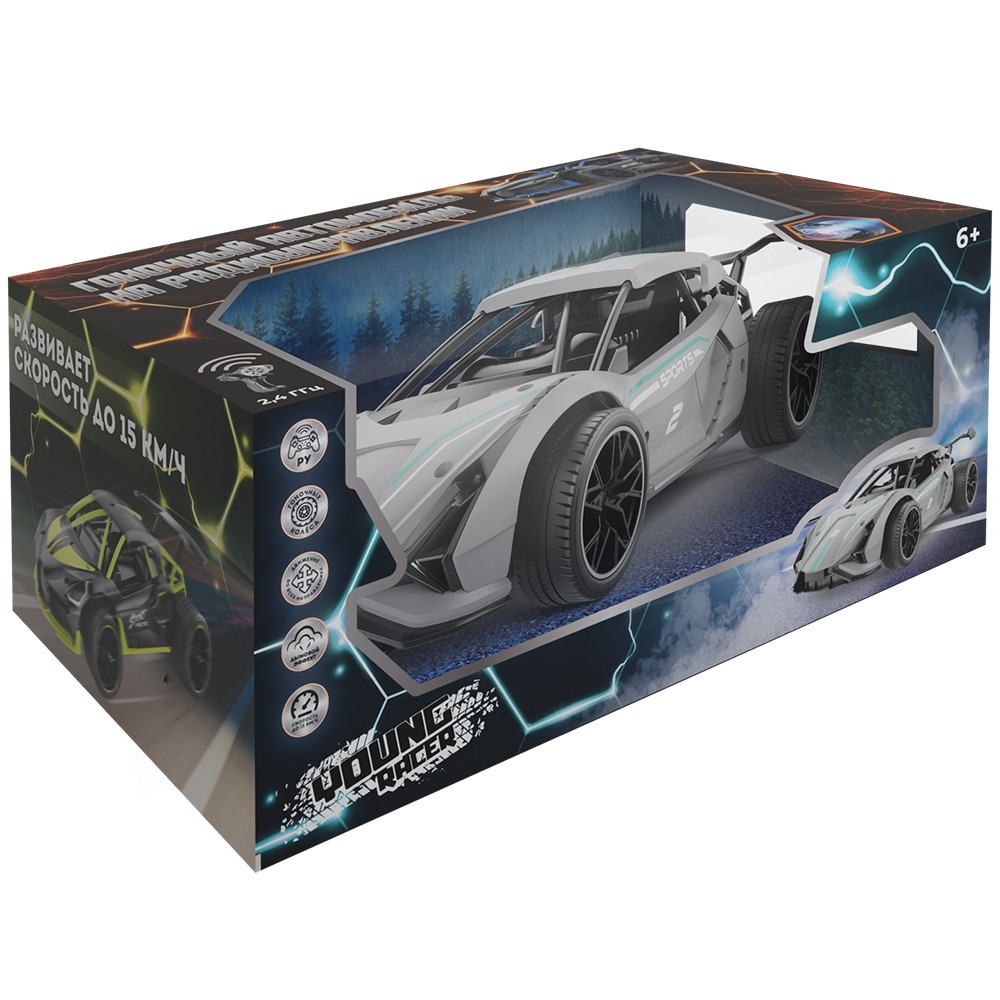 Машина на радиоуправлении Young Racer YS666-772PA Спортивная серый в коробке (Вид 2)