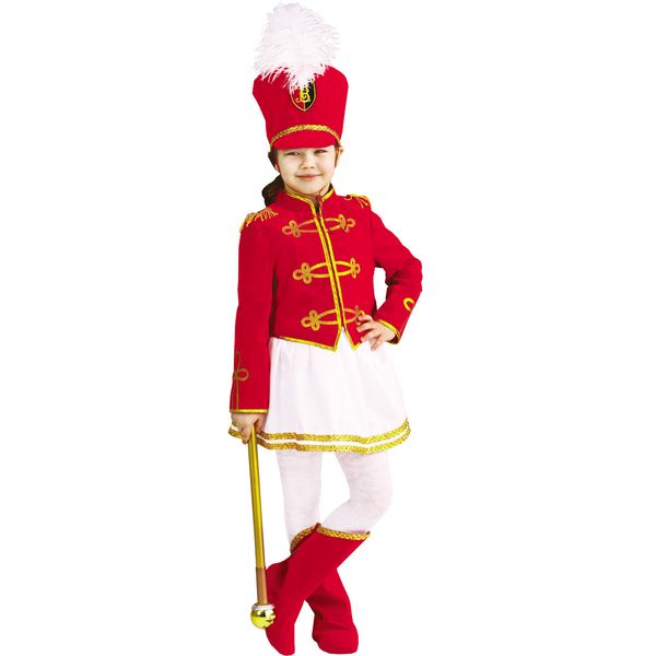 448 Карнавальный костюмМажоретка  (мундир, юбка, кивер) Зв.маскарад р.30 (Вид 1)