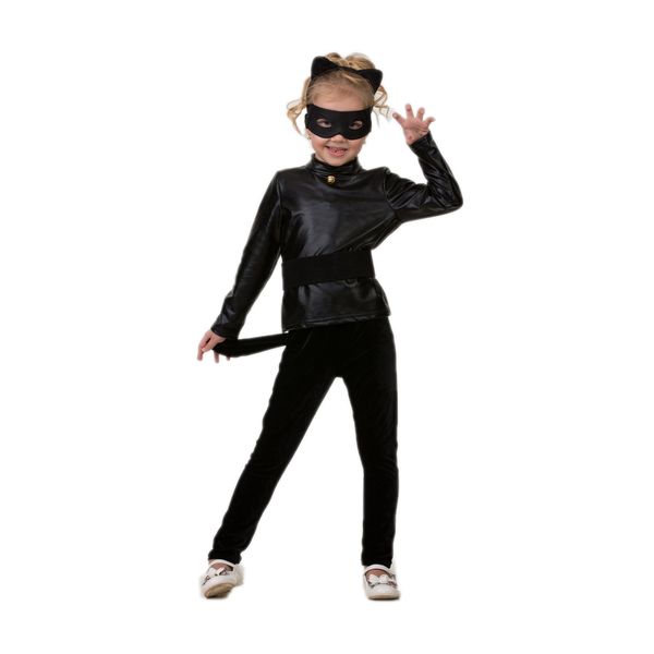 499 Карнавальный костюм Супер Кот (водолазка, легинсы, пояс, маска, ушки кота) р.36