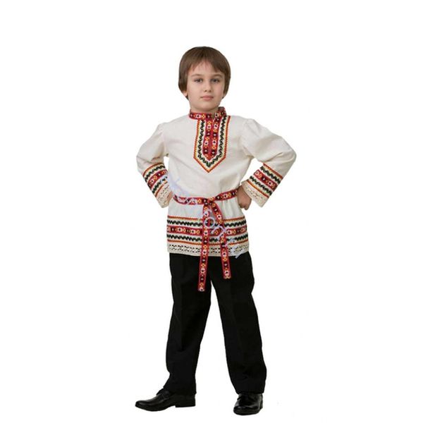 5603 Славянский костюм (мальчик) ( рубашка с поясом, брюки с портянками)  р.32