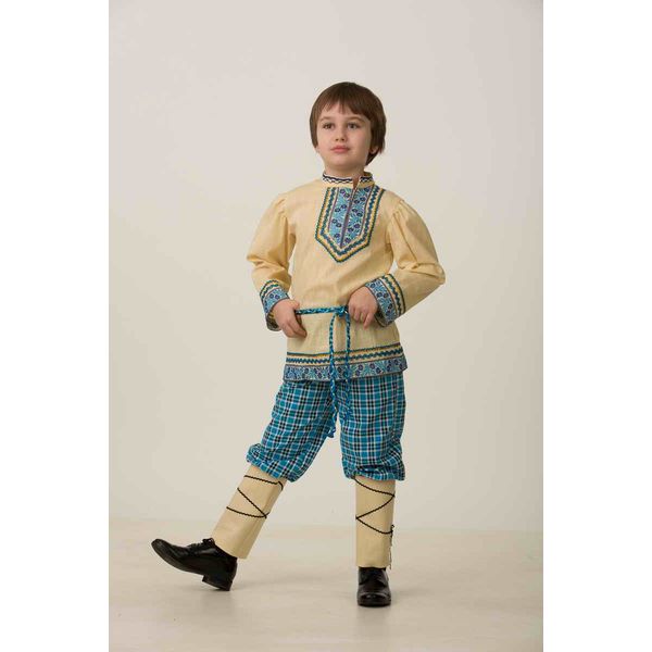 5605 Народный костюм (мальчик) ( рубашка с поясом, брюки с портянками)  р.34