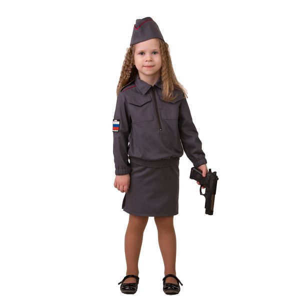 5709 Карнавальный костюм Полицейская ( Куртка, юбка, пилотка)  р.28 (Вид 1)